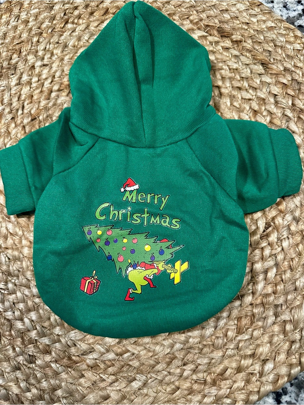 Green Merry Christmas Holiday Pet Hoodie